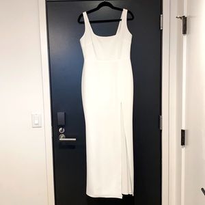 BHLDN Adena Crepe Square Neck Maxi Dress White